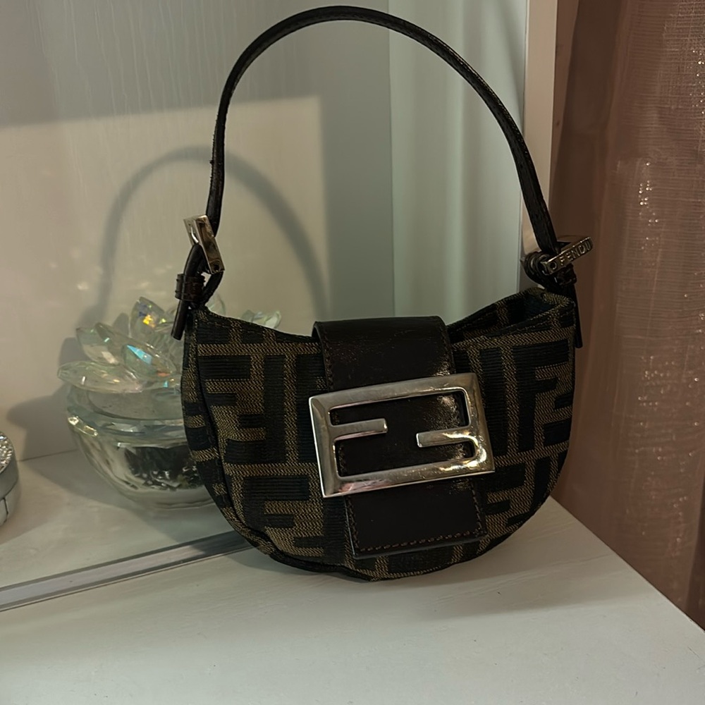 Fendi zucca mini croissant tobacco color
